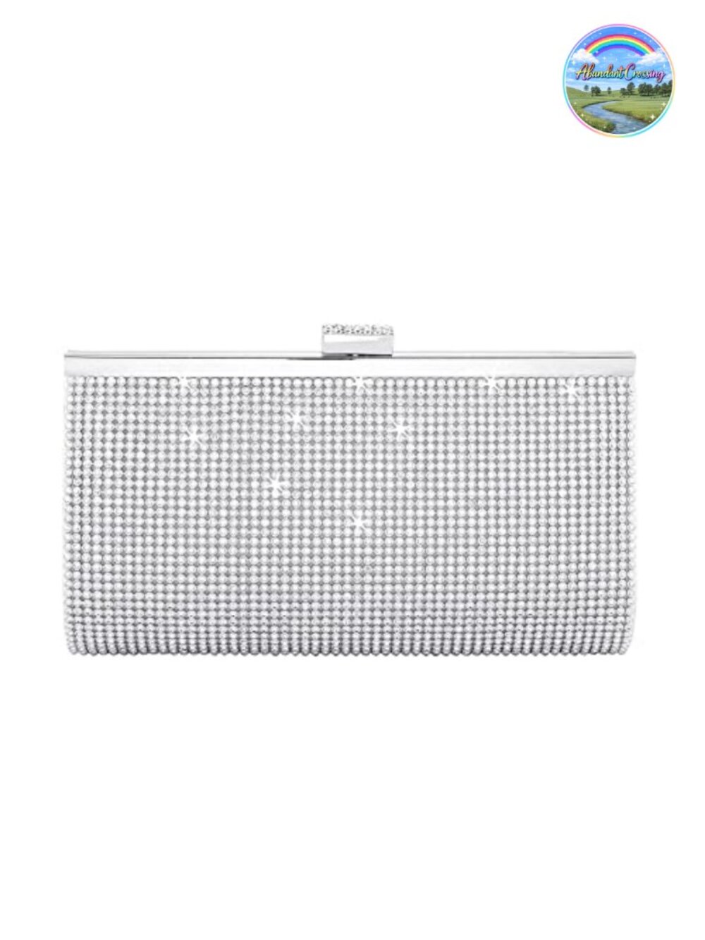 Rhinestone Evening Clutch Crossbody Bag with Detachable Chain